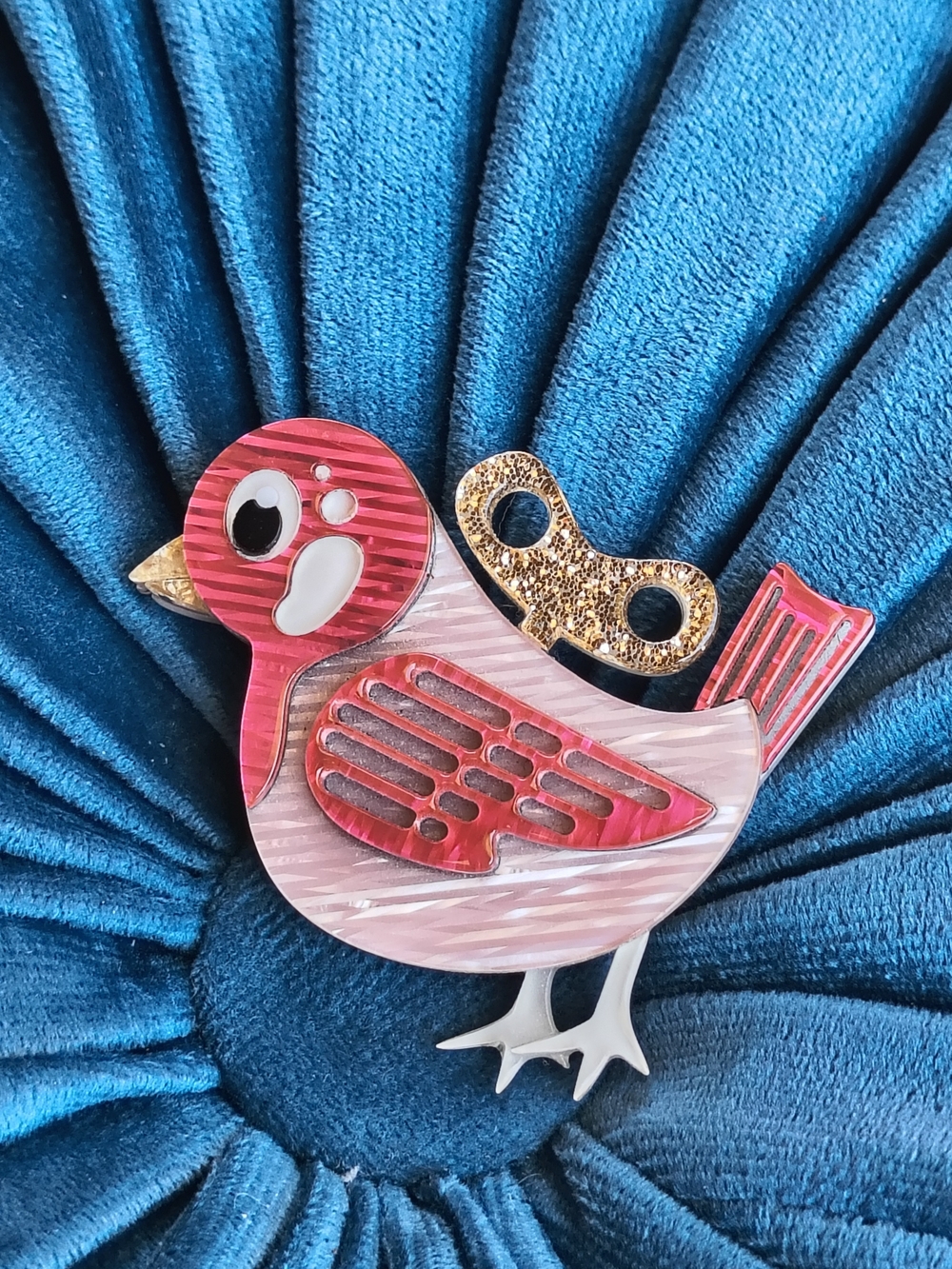 Erstwilder "WIND-UP WHIMSY" 2018 collector's Brooch. NIB W/Story Card